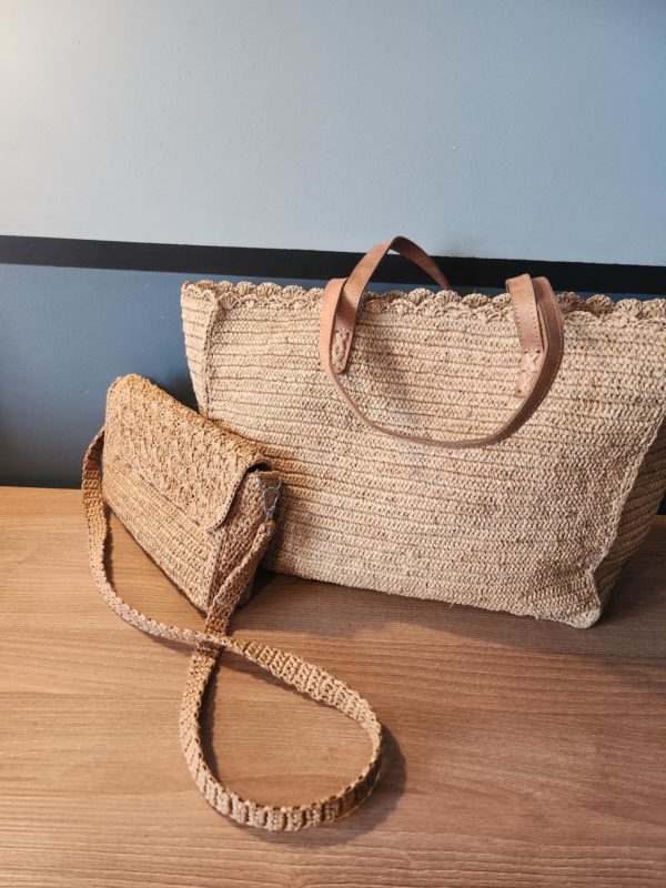 Sac ANJA - Grand Format en Raphia - Couleur Thé – Image 5